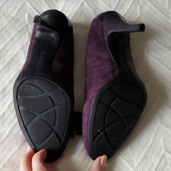 Naturalizer 'Latman' purple suede bow stich pump - Picture 6 of 8